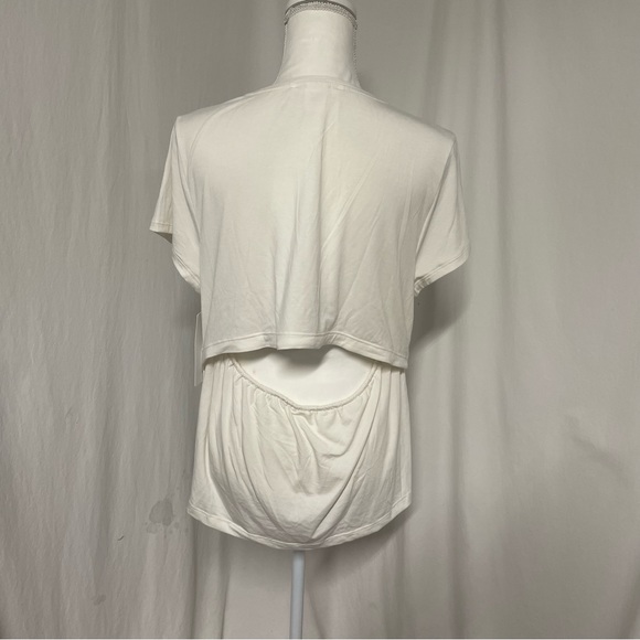 NWT Athleta Air Out Cinch Tee in White L - Picture 4 of 6